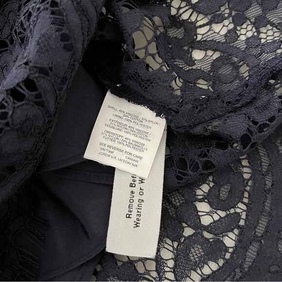 J. Crew Navy Long Sleeve Lace Top with Removable Tank Lining, Size 4 NWOT - Picture 8 of 13